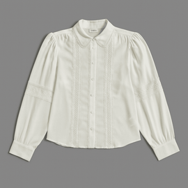 Ivory Lace Detailed Shirt Nawao.com