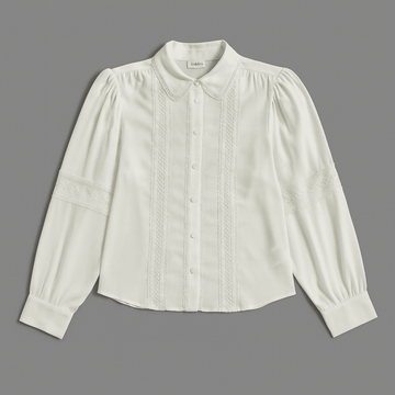 Ivory Lace Detailed Shirt Nawao.com
