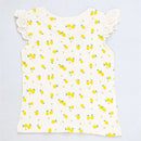 Ivory Lemon All Over Print Rib T Shiry Ivory Nawao.com