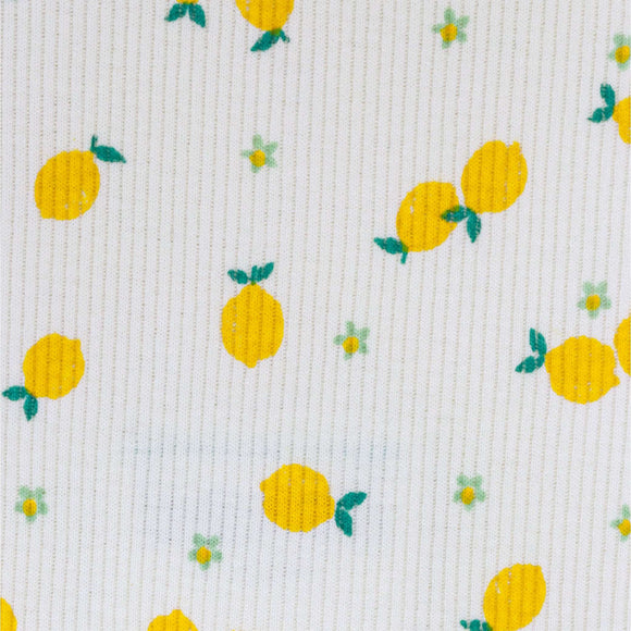 Ivory Lemon All Over Print Rib T Shiry Ivory Nawao.com