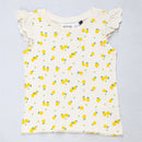 Ivory Lemon All Over Print Rib T Shiry Ivory Nawao.com