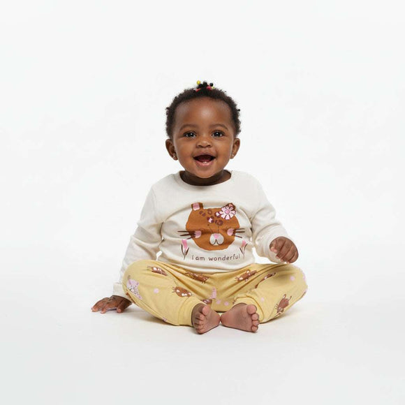 Ivory Placement Print Pyjama Set Ivory Nawao.com