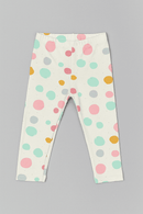 Ivory Polka All Over Print Leggings Ivory Nawao.com