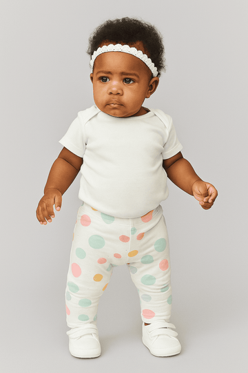 Ivory Polka All Over Print Leggings Ivory Nawao.com