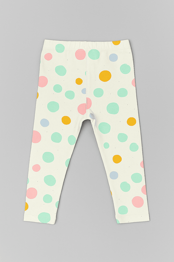 Ivory Polka All Over Print Leggings Ivory Nawao.com