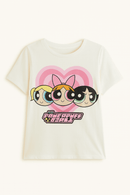 Ivory Powerpuff Girls Printed T Shirt Ivory Nawao.com