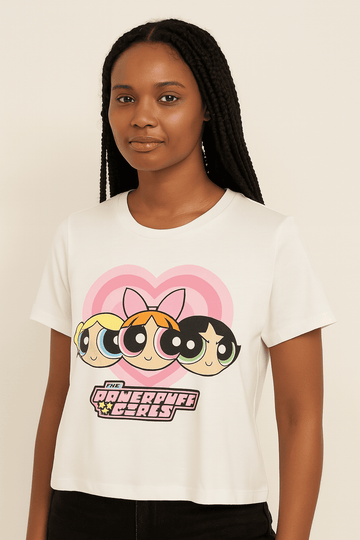 Ivory Powerpuff Girls Printed T Shirt Ivory Nawao.com