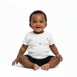 Ivory Rib T Shirt With Embroidery Ivory Nawao.com