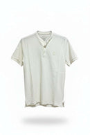 Ivory Standup Collar Polo Shirt Ivory Nawao.com