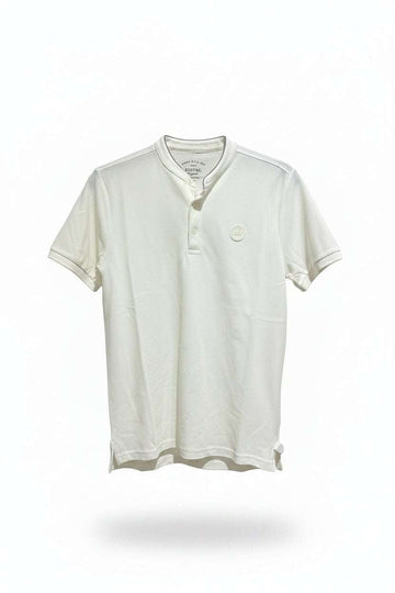 Ivory Standup Collar Polo Shirt Ivory Nawao.com
