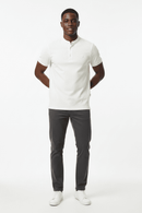 Ivory Standup Collar Polo Shirt Ivory Nawao.com