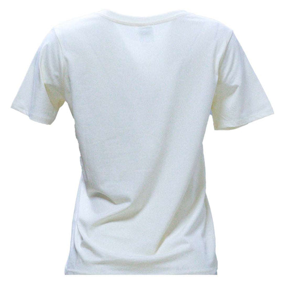 Ivory Stitch Printed T Shirt Nawao.com