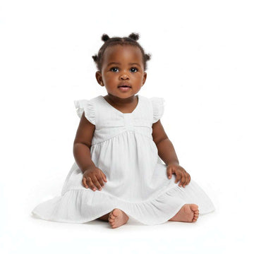 Ivory Striper Poplin Dress Ivory Nawao.com