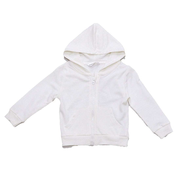 Ivory Zip Thru Hoodie Nawao.com