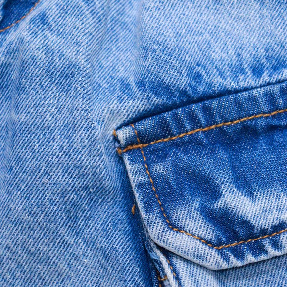 Jogger With Flap Pockets And Elasticed Opening Light Wash Nawao.com