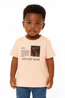 Junior Boys Coral Front  Back Woven Badge Short Sleeve Nawao.com