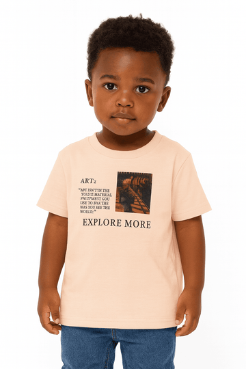 Junior Boys Coral Front  Back Woven Badge Short Sleeve Nawao.com