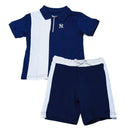 Junior Boys Cut And Sew Polo Top With Shorts Set Assorted Nawao.com