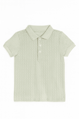 Junior Boys Ecru Aop Polo Nawao.com