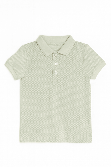 Junior Boys Ecru Aop Polo Nawao.com