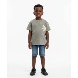 Junior Boys Green Jaquard T Shirt With Pam Tree Patch  Green Nawao.com