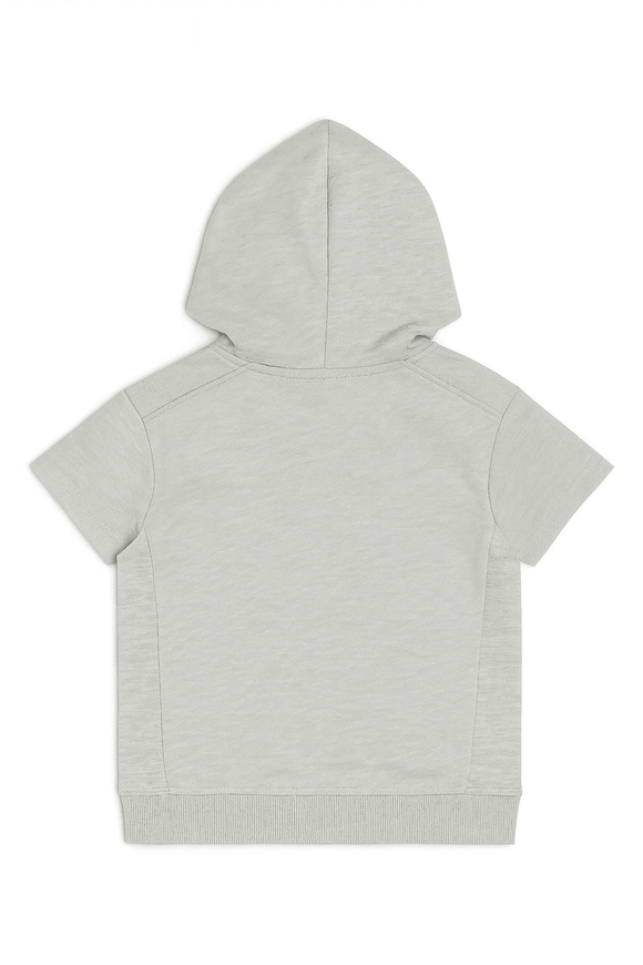 Junior Boys Grey Hoddie Short Sleeve T Shirt Nawao.com