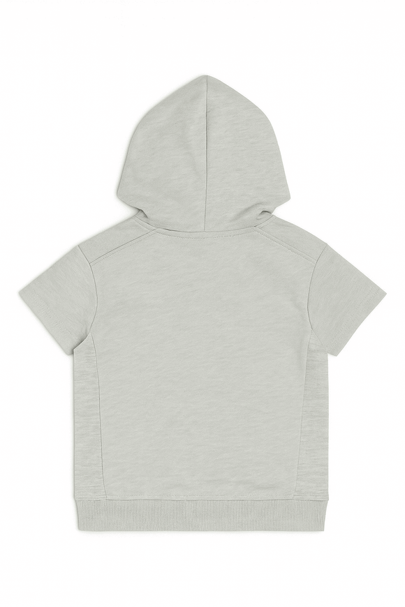 Junior Boys Grey Hoddie Short Sleeve T Shirt Nawao.com