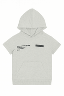 Junior Boys Grey Hoddie Short Sleeve T Shirt Nawao.com