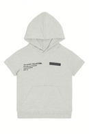 Junior Boys Grey Hoddie Short Sleeve T Shirt Nawao.com