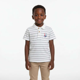 Junior Boys Henley Stripe T Shirt  White Nawao.com