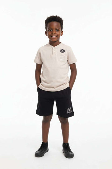 Junior Boys Henley Tshirt With Short Set Assorted Nawao.com