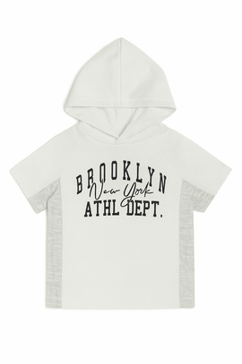 Junior Boys Ivory Hoddie Short Sleeve T Shirt Ivory Nawao.com