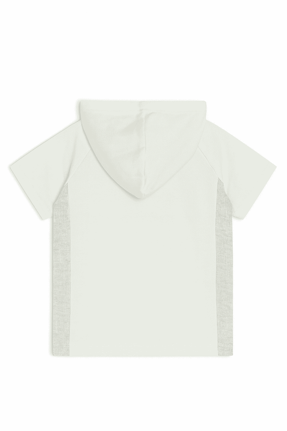 Junior Boys Ivory Hoddie Short Sleeve T Shirt Ivory Nawao.com