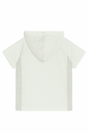 Junior Boys Ivory Hoddie Short Sleeve T Shirt Ivory Nawao.com