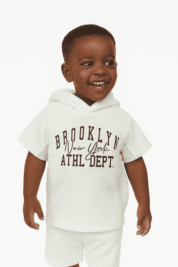Junior Boys Ivory Hoddie Short Sleeve T Shirt Ivory Nawao.com