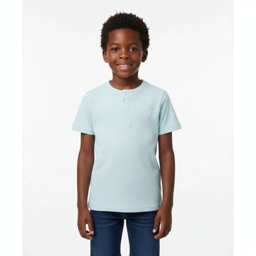 Junior Boys Lt Blue Henley T Shirt Blue Nawao.com