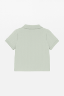 Junior Boys Lt Blue Polo T Shirt W  Zipper Blue Nawao.com