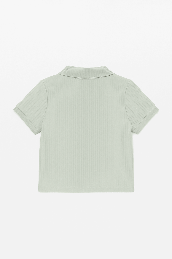 Junior Boys Lt Blue Polo T Shirt W  Zipper Blue Nawao.com