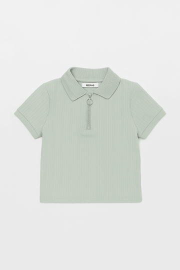 Junior Boys Lt Blue Polo T Shirt W  Zipper Blue Nawao.com