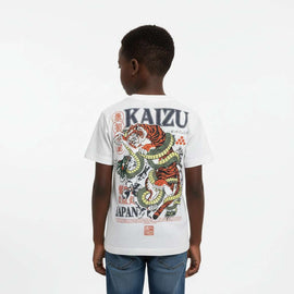 Junior Boys Vream T Shirt With Front And Back Print  Cream Nawao.com
