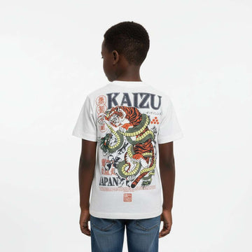 Junior Boys Vream T Shirt With Front And Back Print  Cream Nawao.com