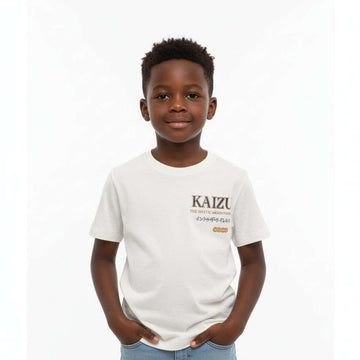 Junior Boys Vream T Shirt With Front And Back Print  Cream Nawao.com
