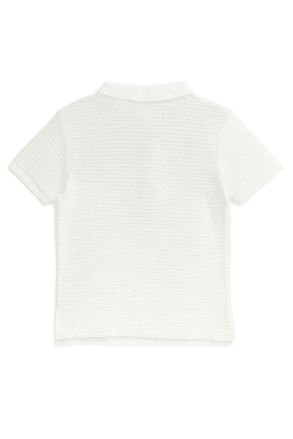Junior Boys White Ottoman Rib Polo Nawao.com
