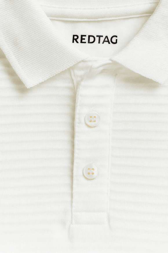 Junior Boys White Ottoman Rib Polo Nawao.com