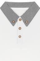 Junior Boys White Polo With Check Collar Nawao.com