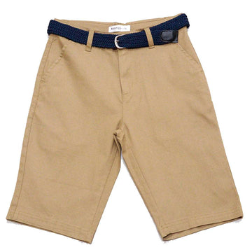 Khakhi Belted Trouser Shorts Nawao.com
