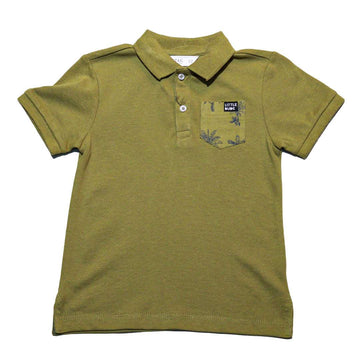 Khaki Polo With Contrast Pocket Nawao.com