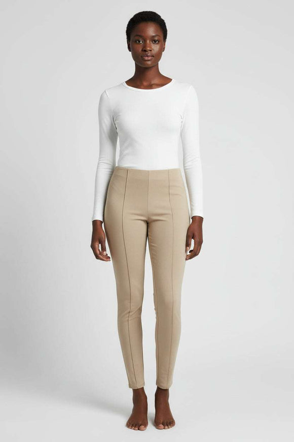 Khaki Single Pleat Legging Nawao.com