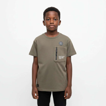 Khaki Soft Feel Loose Fit T Shirt Dark Green Nawao.com