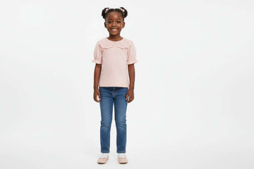 Lace Collar Top Pale Pink Nawao.com